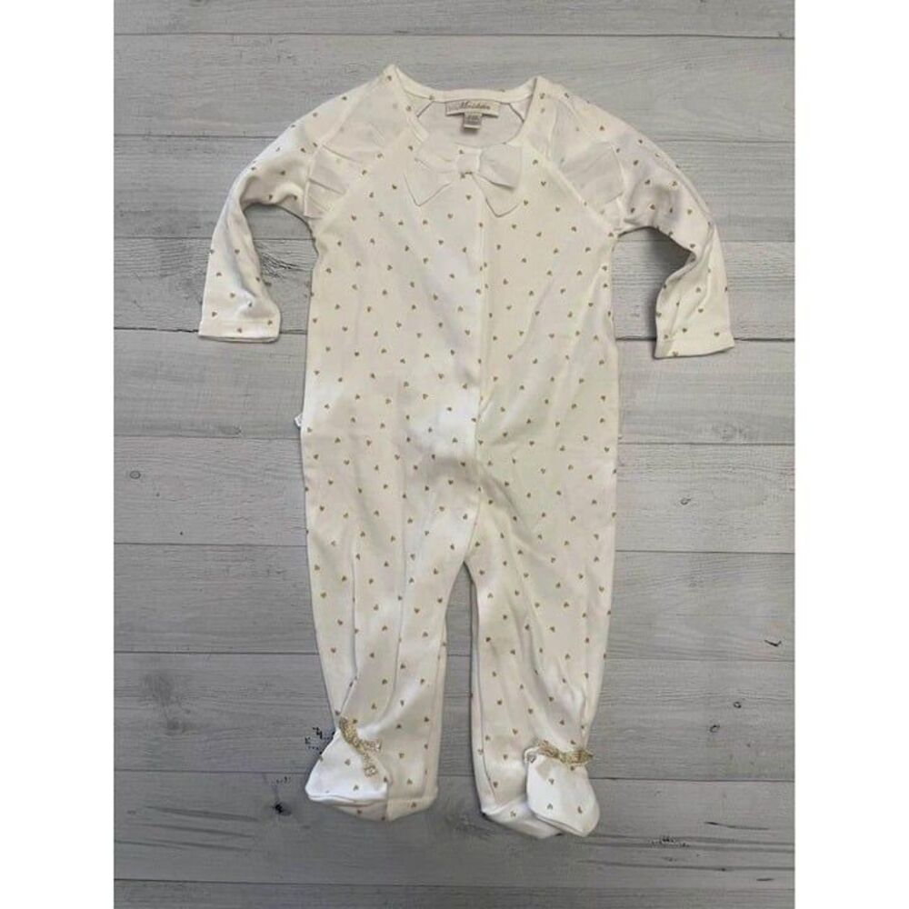 miniclasix sleeper baby girl white gold hearts 6 months‎